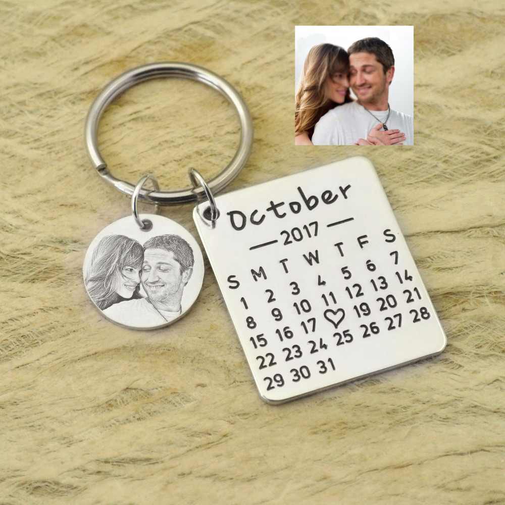 Customized Calendar Keychain Personalized Date Gift For Loved One